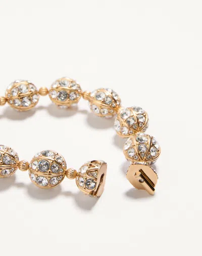 Valentino Crystal-embellished Sphere Necklace In Gold