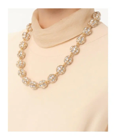 Valentino Crystal-embellished Sphere Necklace In Gold