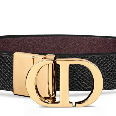 Dior Women Cd 30 Montaigne Leather Belt In Black