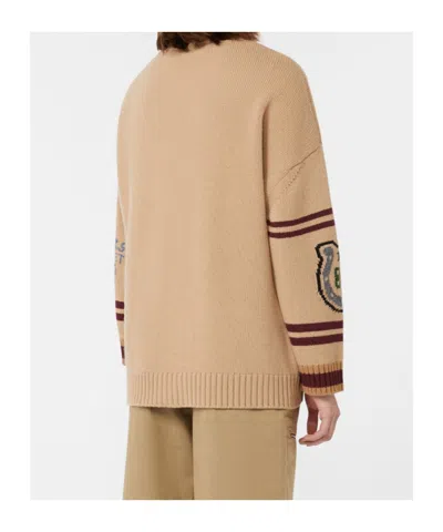 Weekend Max Mara Relaxed Fit Cardigan Made From Wool Yarn In Brown