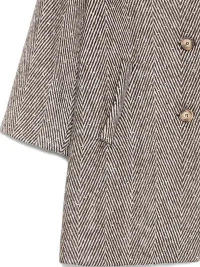 Il Gufo Herringbone-pattern Coat In Neutral