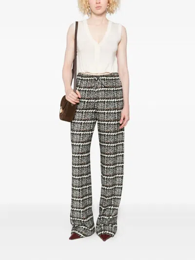 Ermanno Scervino Check & Plaid-pattern Trousers In Black