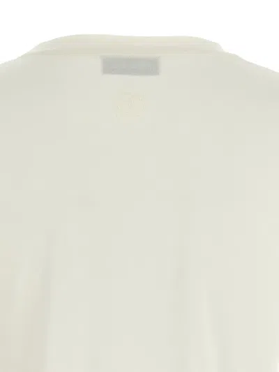 Magda Butrym Crew Neck Lace Trim Plain T-shirt In White