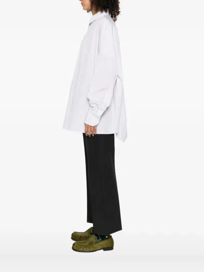 Plan C Striped Shirt In White
