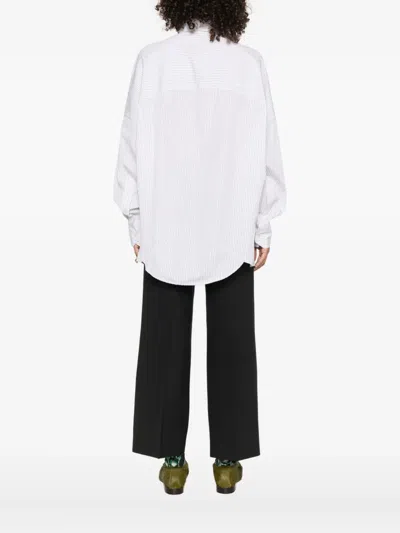 Plan C Striped Shirt In White