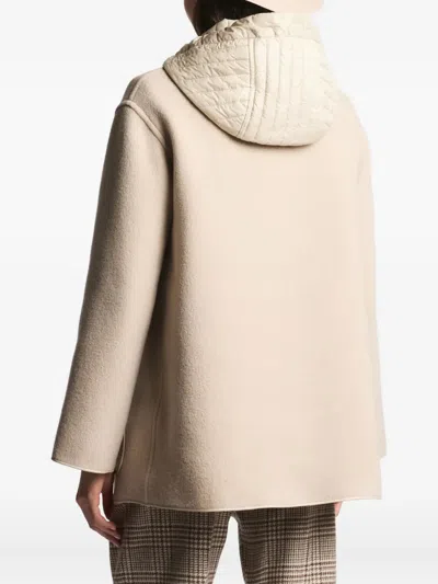 Fay Hooded Jacket With Drawstring And Pockets In Neutral