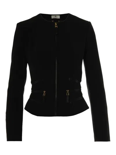 Elisabetta Franchi Elisbetta Franchi Black Zipped Jacket In Black