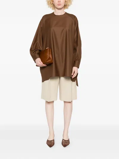 Gianluca Capannolo Layered Round-neck Mini Dress In Brown