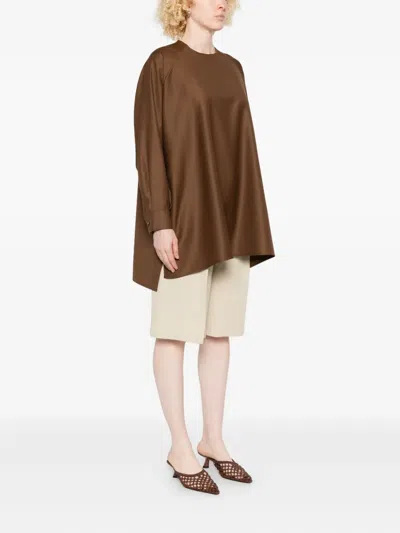 Gianluca Capannolo Layered Round-neck Mini Dress In Brown