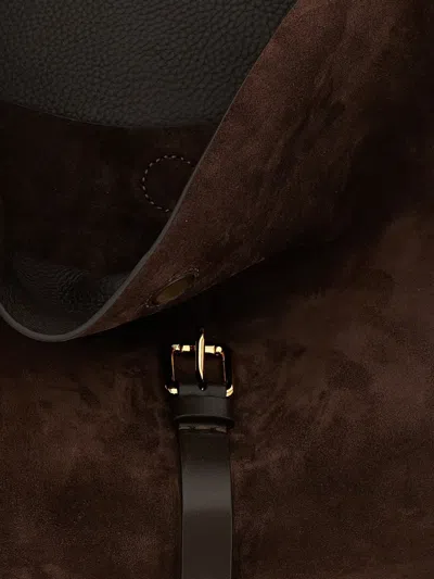Etro Suede Shoulder Bag In Brown