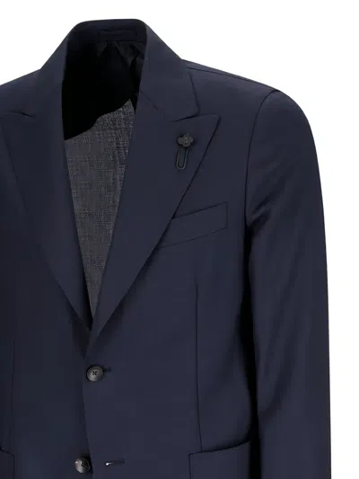 Lardini Single-breasted Patch-pocket Jacket In Blue