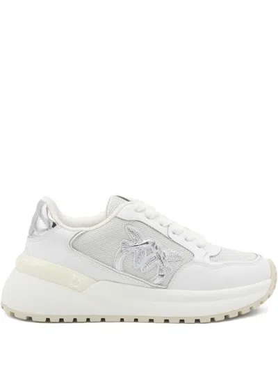 Pinko Logo And Mirrored Detail Sneakers In White