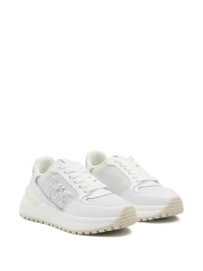 Pinko Logo And Mirrored Detail Sneakers In White