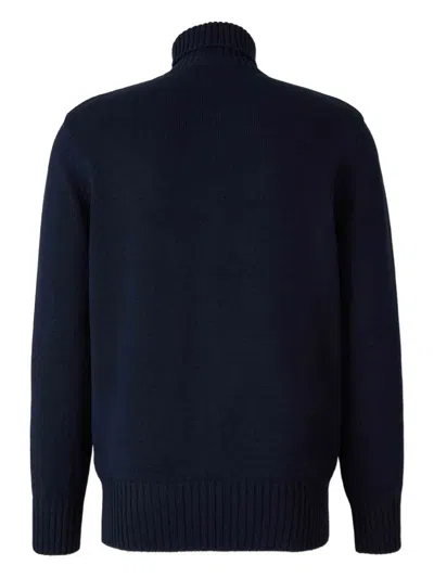 Givenchy Turtleneck Sweater In Cotton With Paris Embroidery Clothing In Blue