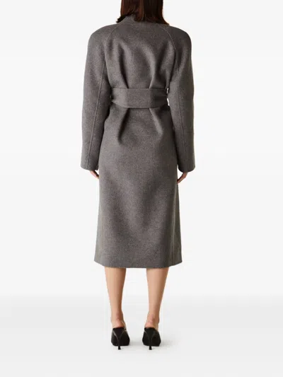 Khaite Deena Wool Long Coat In Gray