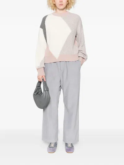 Liu •jo Liu Jo Geometric Pattern Wool-blend Sweater In Pink