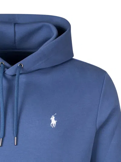 Polo Ralph Lauren Logo-embroidered Cotton-jersey Hoodie In Blue
