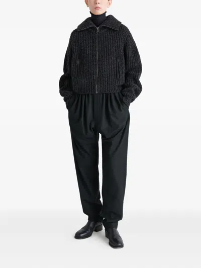 Lemaire Drawstring Parachute Pants In Black