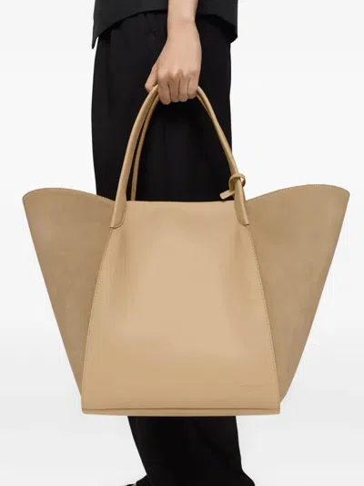 TULIP SUEDE-LEATHER TOTE BAG