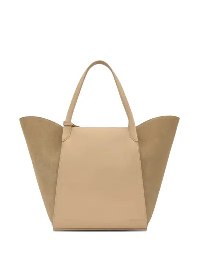 TULIP SUEDE-LEATHER TOTE BAG