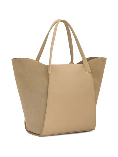 TULIP SUEDE-LEATHER TOTE BAG