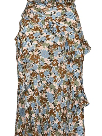 Veronica Beard Avenal Floral-print Silk Midi Dress In Multi