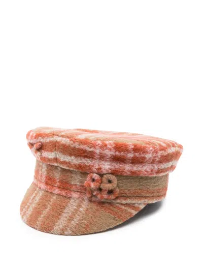 Ruslan Baginskiy Checked Wool-blend Newsboy Cap In Neutral