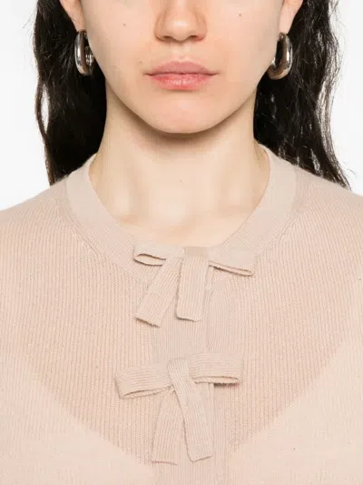 BOW-DETAIL CASHMERE CARDIGAN