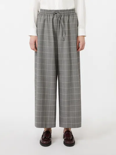 Weekend Max Mara Luigi Prince Of Wales Wool Trousers In Gray