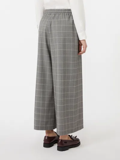 Weekend Max Mara Luigi Prince Of Wales Wool Trousers In Gray