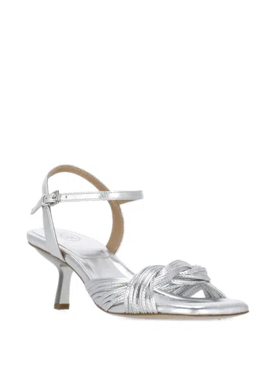 Ash 70mm Knotted Ankle-strap Sandals In Silver