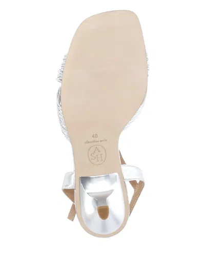 Ash 70mm Knotted Ankle-strap Sandals In Silver