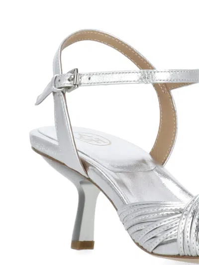 Ash 70mm Knotted Ankle-strap Sandals In Silver
