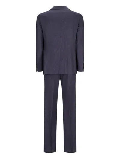 Tagliatore Pinstripe Single-breasted Suit In Blue