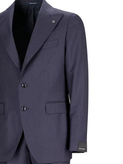 Tagliatore Pinstripe Single-breasted Suit In Blue