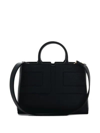 Elisabetta Franchi Structured Black Handbag With Versatile Carrying Options In Black