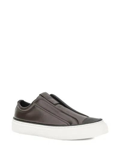 Brunello Cucinelli Slip-on Sneakers Iconic Jewels In Brown