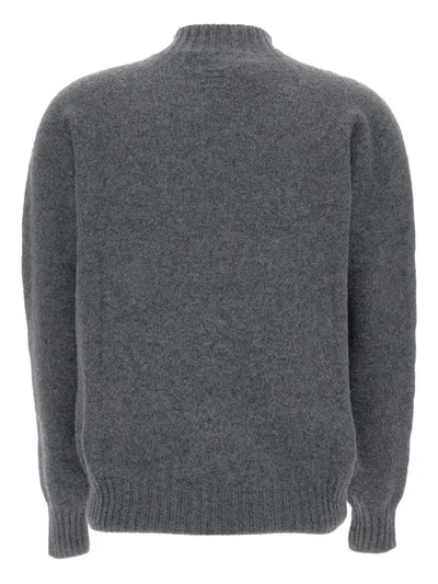 Drumohr Wool Mock-neck Sweater In Gray