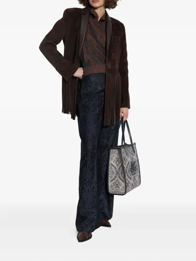 Etro Long Sleeve Sweatshirt In Brown