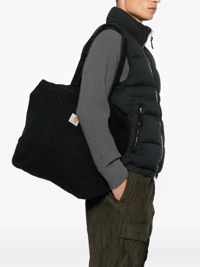 Carhartt Bayfield Tote In Denim Nero Uomo In Black
