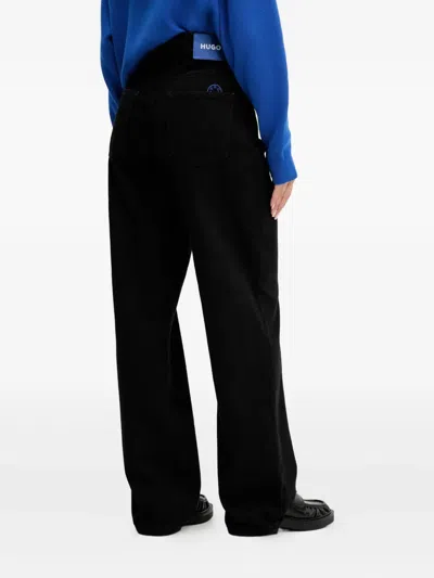 LOGO-PLAQUE WIDE-LEG JEANS