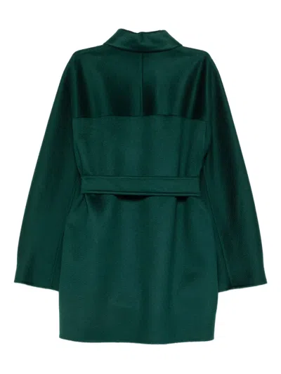 Max Mara Patch-pocket Button Coat In Green