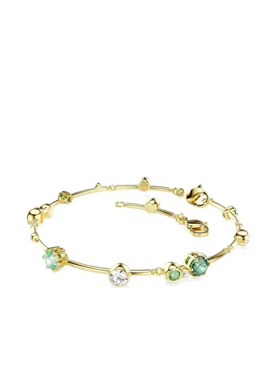 Swarovski Constella White & Green Crystal Flex Bracelet In Gold