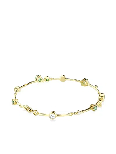 Swarovski Constella White & Green Crystal Flex Bracelet In Gold