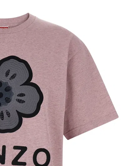 Kenzo T-shirt Oversize Boke Flower Rosa In Pink
