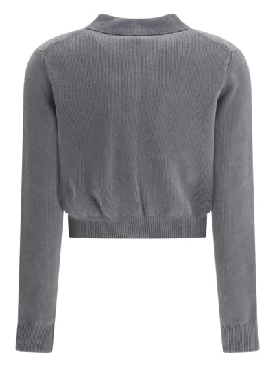 Alexander Wang Women Polo Cardigan Crop In Gray
