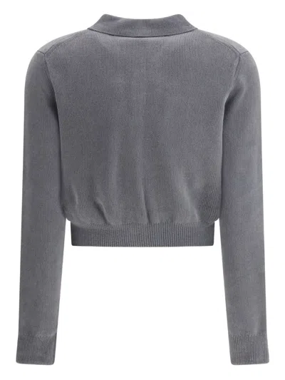 Alexander Wang Women Polo Cardigan Crop In Gray