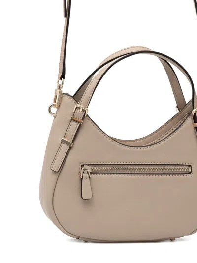Guess Usa Mini Lefia Curved-handle Satchel Bag In Neutral