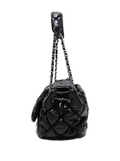Pre-owned Chanel 2009-2010 Bubble Quilt Shoulder Bag In Black