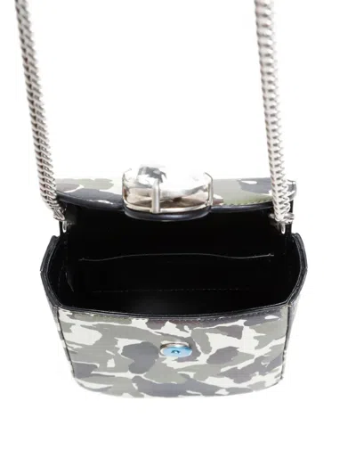 Pre-owned Miu Miu 2010-2020s Camouflage-pattern Crystal-embellished Phone Case In Green